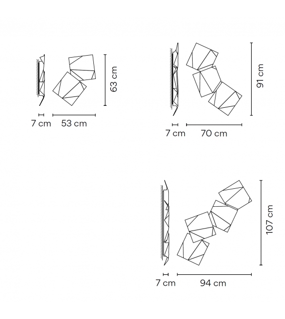 Origami Multi Vibia Wall Lamp