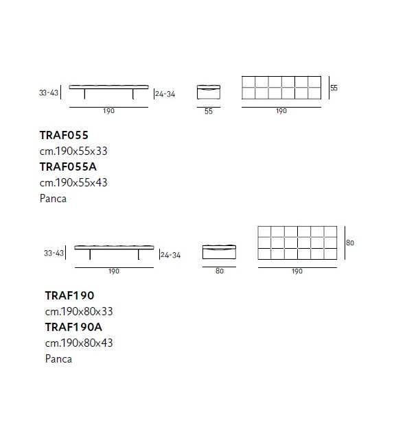 Track Living Divani Bench