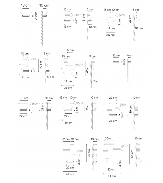 Set Vibia Lampada da Parete