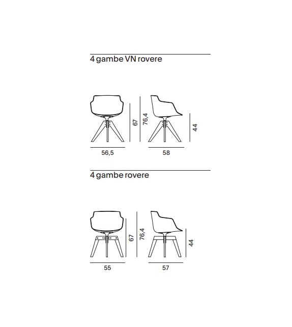 Flow Slim Rovere MDF Italia Fauteuil