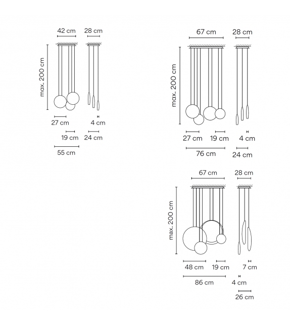 Cosmos Multi Vibia Lámpara de Suspensión