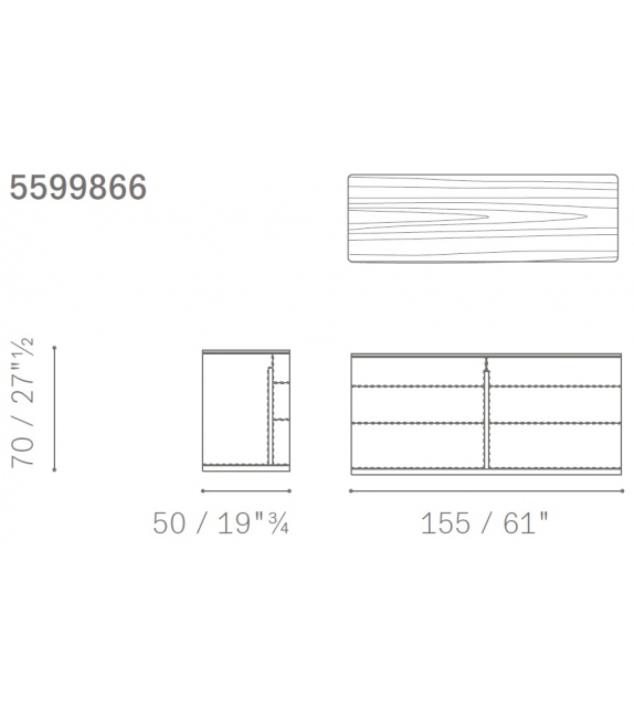 Pronta consegna - Fidelio Notte Poltrona Frau Cassettiera