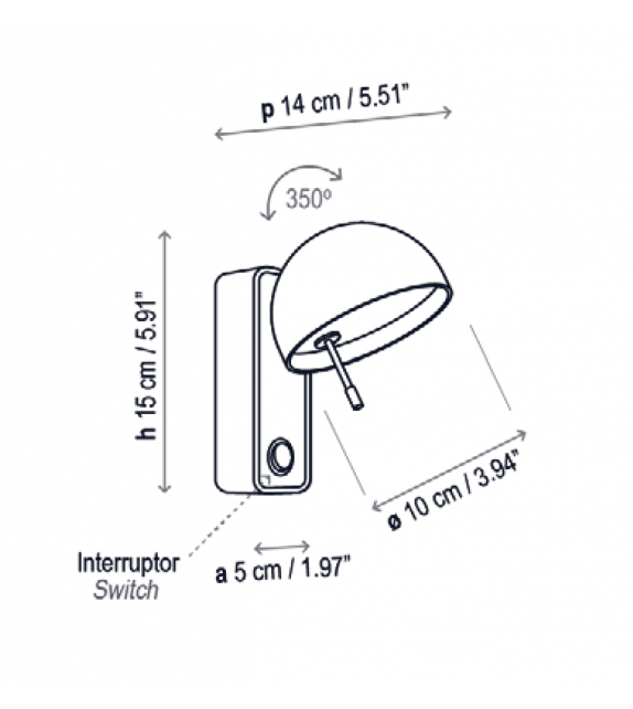 Beddy Bover Lámpara de Pared