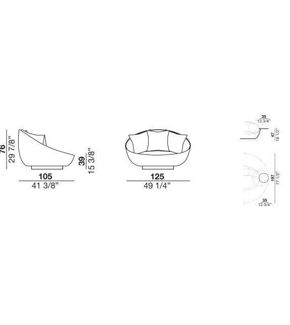 Lacoon Désirée Fauteuil avec Table Basse Pivotante