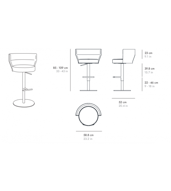 Sena Punt Height Adjustable Stool