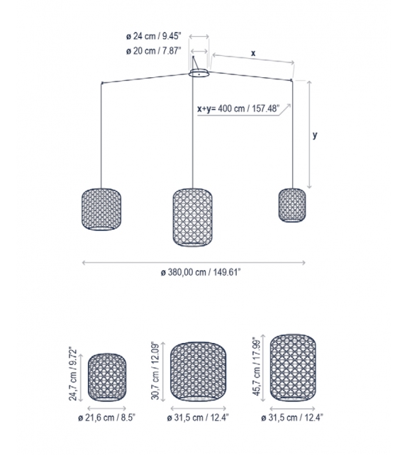 Nans 3 Bover Lampada a Sospensione
