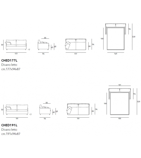 Chemise Sofa Bed Living Divani Sofá-Cama