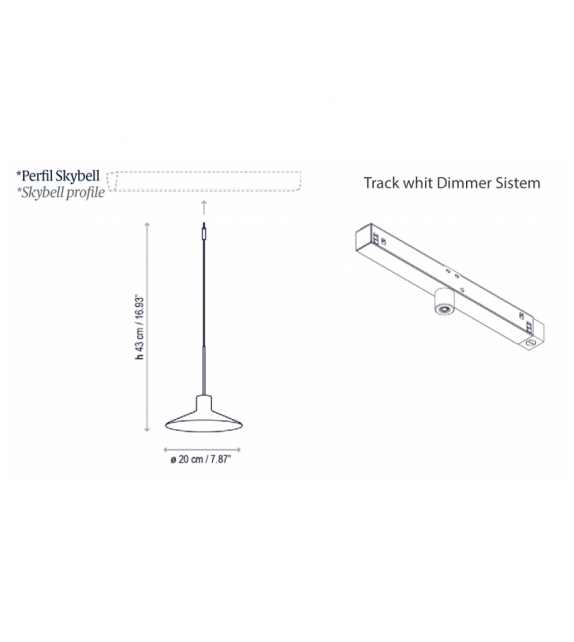 Platet Bover Lampe à Suspension sur Rail