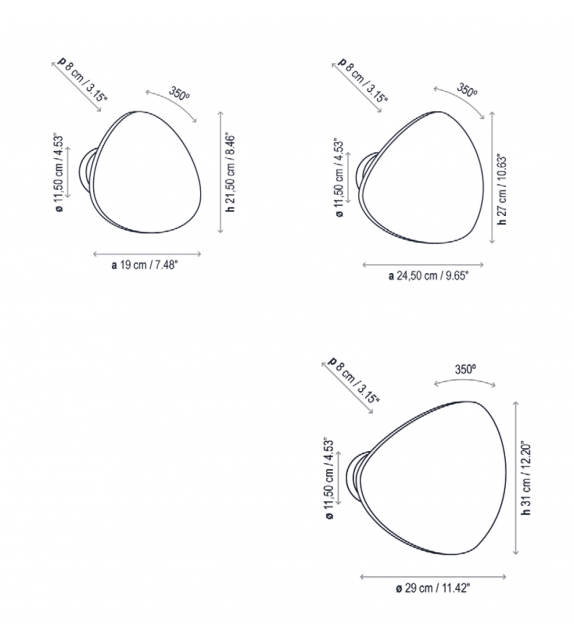 Tria Bover Lampada da Parete