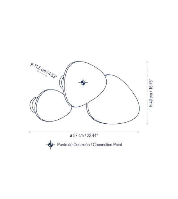 Tria Set 3 Bover Lampada da Parete