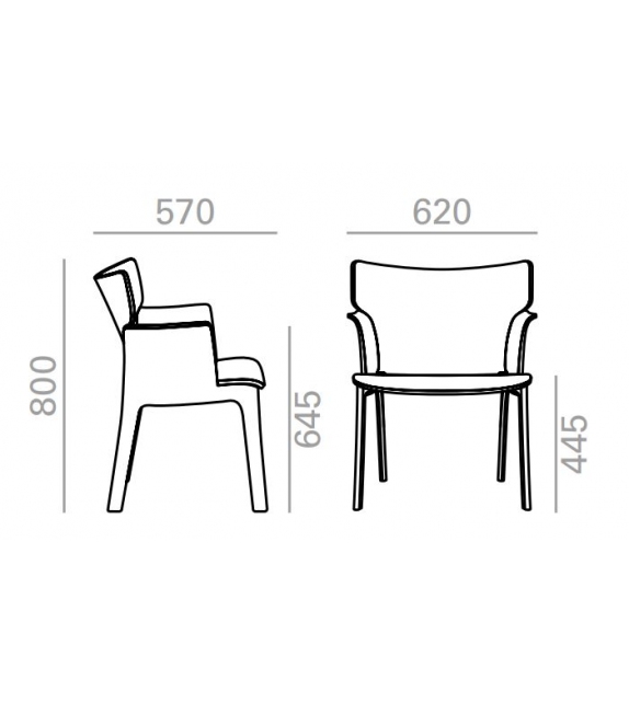 Adela Rex Wide Andreu World Poltrona Rivestita