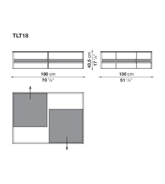 Versandfertig - Lithos Maxalto Couchtisch mit Tabletts