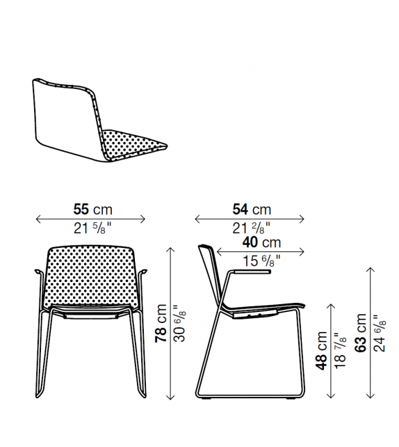 Rama Kristalia Silla Revestida su Trineo Con Apoyabrazos