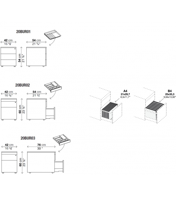 Bureau Cajonera Kristalia