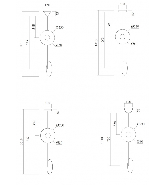 Disc and Sphere Vertical 2 Atelier Areti Pendant Lamp
