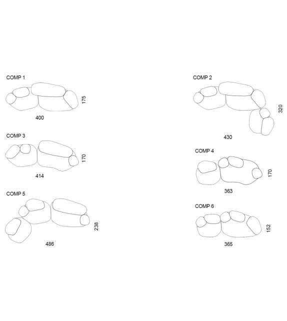 Pebble Rubble Moroso Sofa