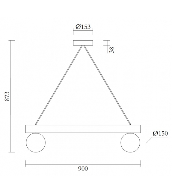 Tube With Globes and Cones Atelier Areti Pendelleuchte