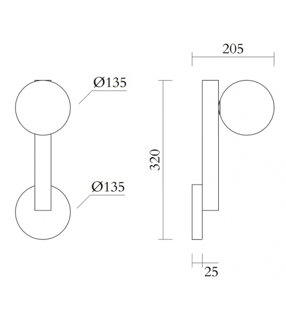 Tube With Globes and Cones Atelier Areti Wall Lamp