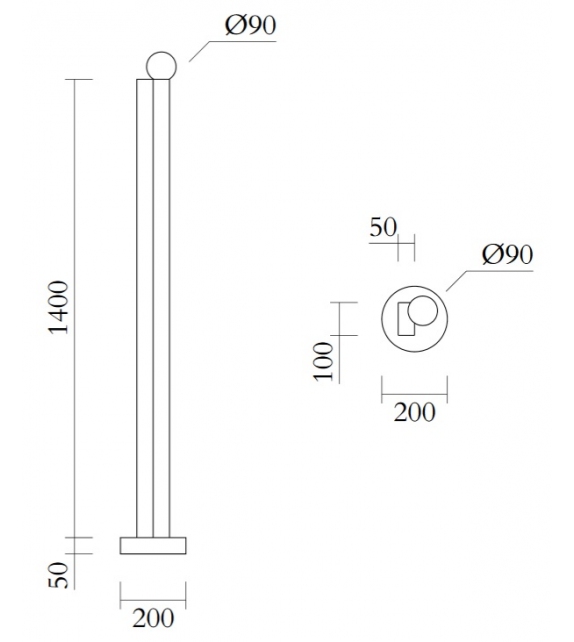 Tube and Rectangle Atelier Areti Floor Lamp