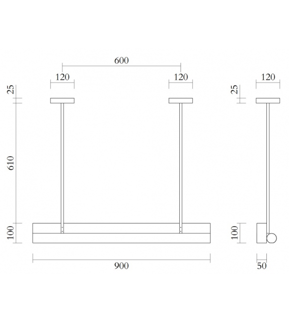Tube and Rectangle Atelier Areti Lampada a Sospensione