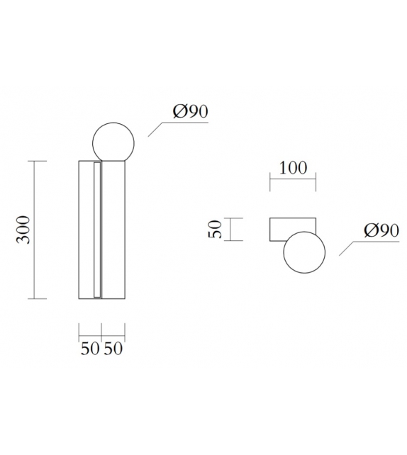 Tube and Rectangle Atelier Areti Lampada da Parete