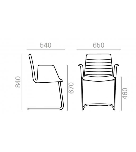 Flex Andreu World Fauteuil à Base en Porte-à-Faux