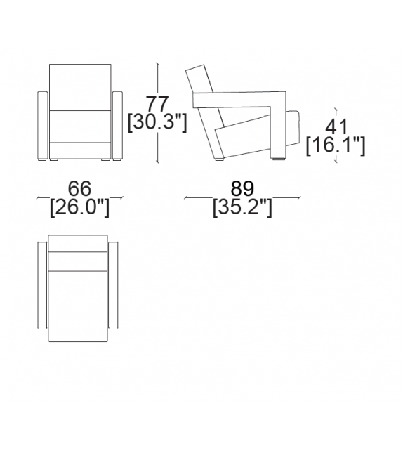 Ready for shipping - 639 Utrecht XL Outdoor Cassina Armchair