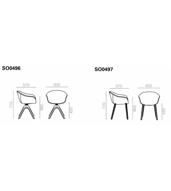 Next Andreu World Poltrona Rivestita con Base in Faggio