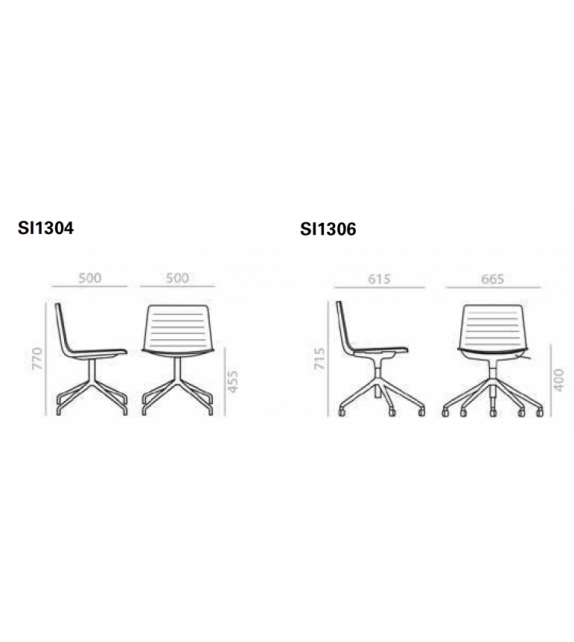 Flex Chair Andreu World Drehbarer Gepolsterter Stuhl