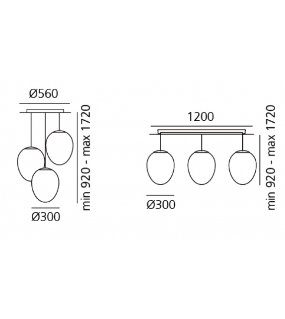 Stellar Nebula Cluster Artemide Suspension