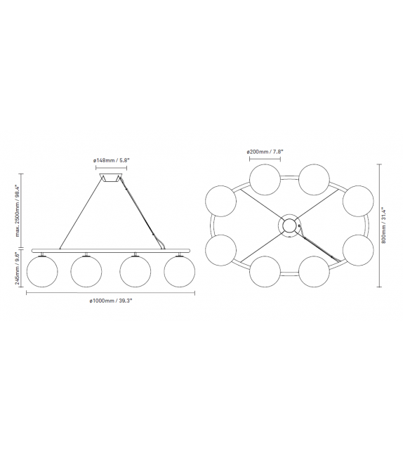 Miira 8 Oval Nuura Lampadario