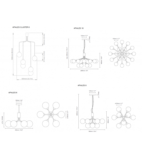 Apiales Nuura Chandelier