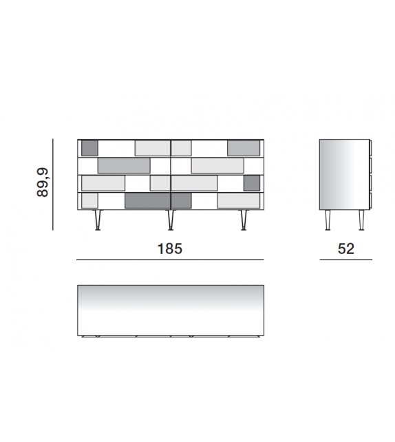 Ready for shipping - D.655.1 Chest of Drawers Molteni&C