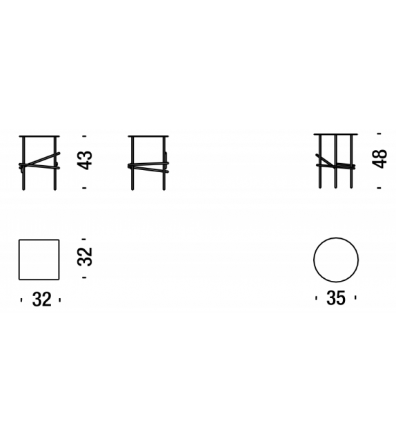 Shanghai Tip Tavolino in Acciaio Cromato Moroso