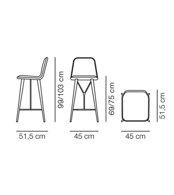 Spine Fredericia Sgabello