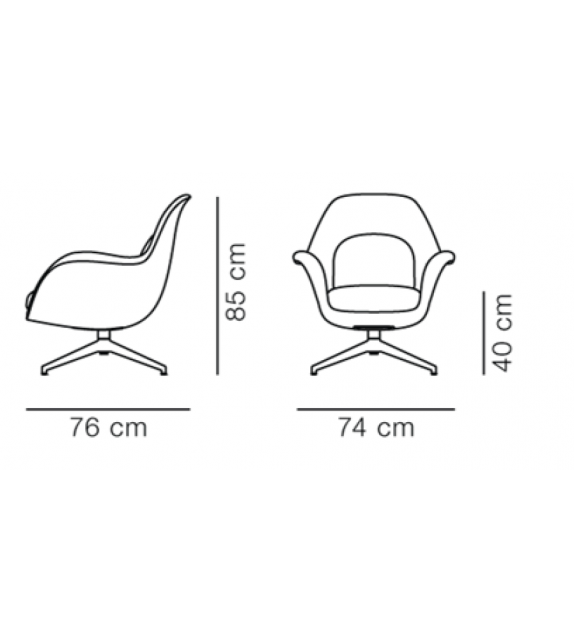 Swoon Lounge Petit Fredericia Swivel Armchair