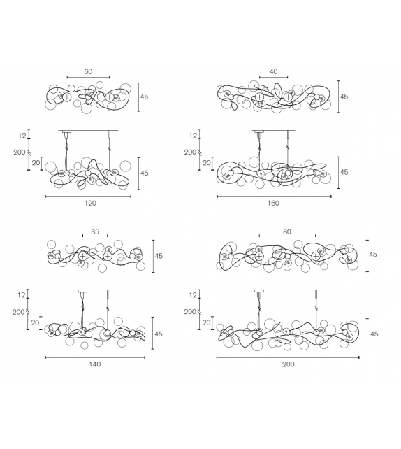 Bubbles Flow Long Brand Van Egmond Lámpara de Suspensión