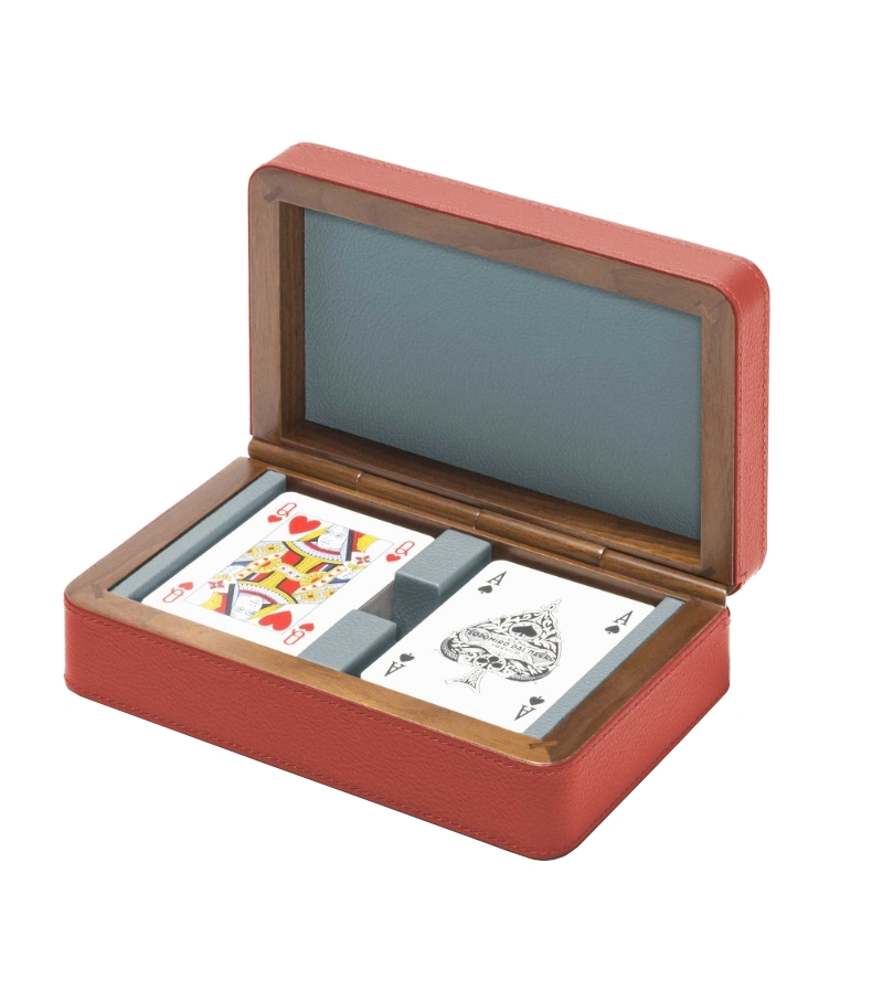 Cards Wodden Box Poltrona Frau Holzbox für Spielkarten