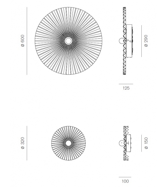 Plissé Firmamento Milano Ceiling / Wall Lamp