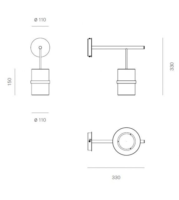 Piccola Boa Firmamento Milano Wandleuchte