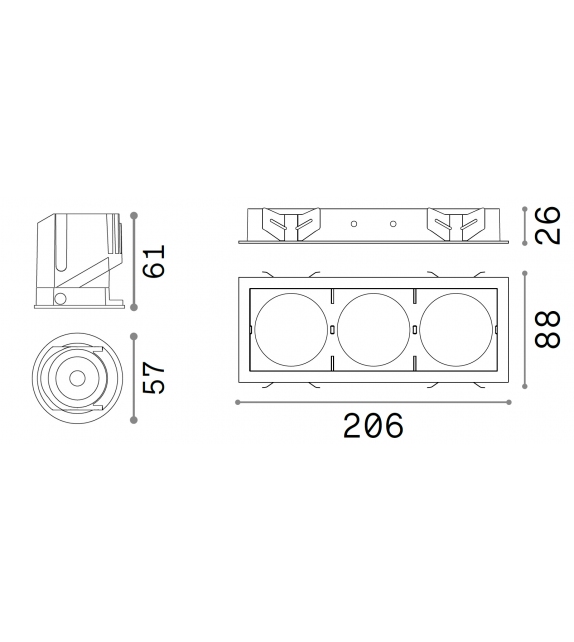 Bento Triple Ideal Lux Ceiling Lamp
