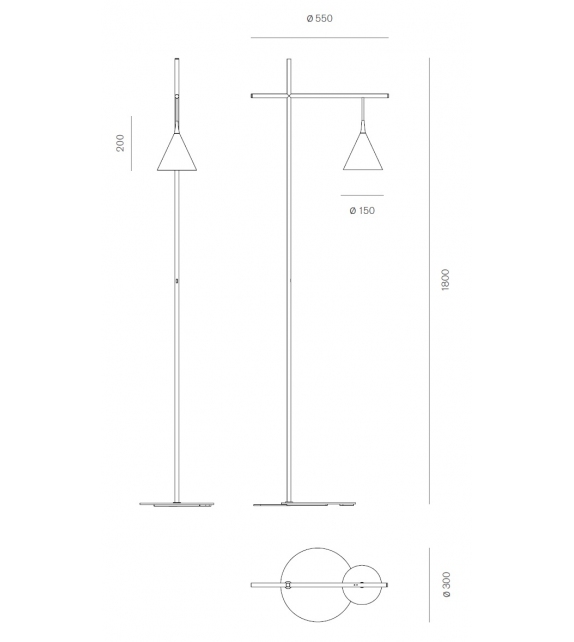 Cono Firmamento Milano Lampadaire/Lampe de Lecture
