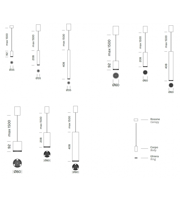 Beam Stick Metal Olev Lampada a Sospensione