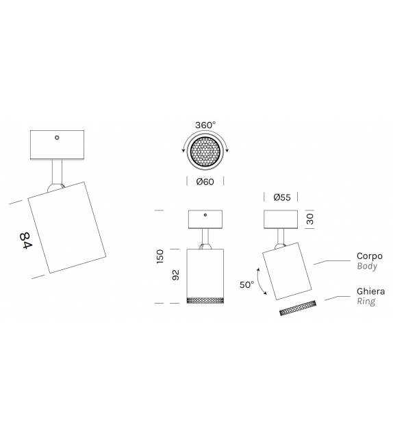 Beam Master 60 Olev Ceiling Lamp