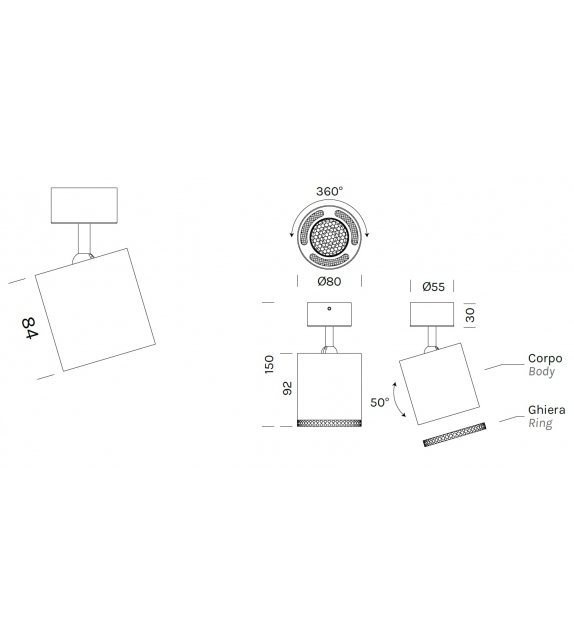 Beam Master 80 Olev Lampada da Soffitto