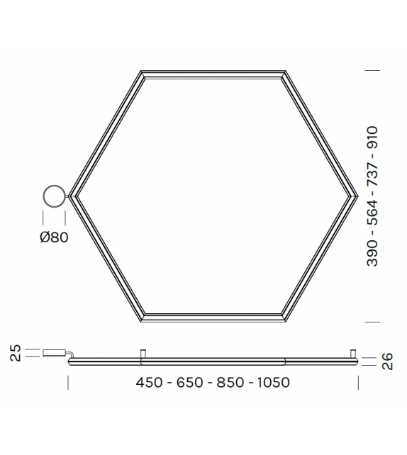 Poly Esagono PL Olev Lámpara de Techo / Lámpara de Pared