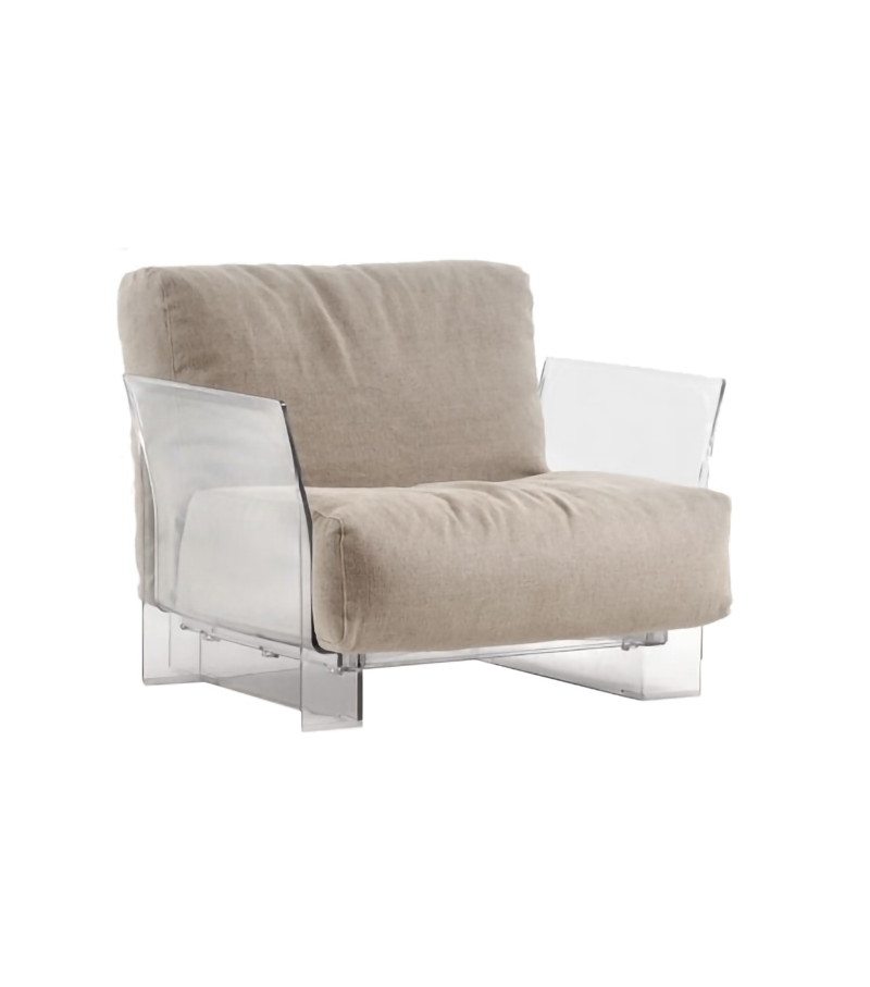 Pop tessuto Trevira/cotone tinta unita poltroncina