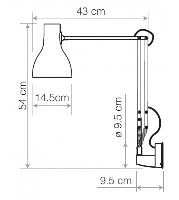 Type 75 Mounted Anglepoise Lámpara de Pared