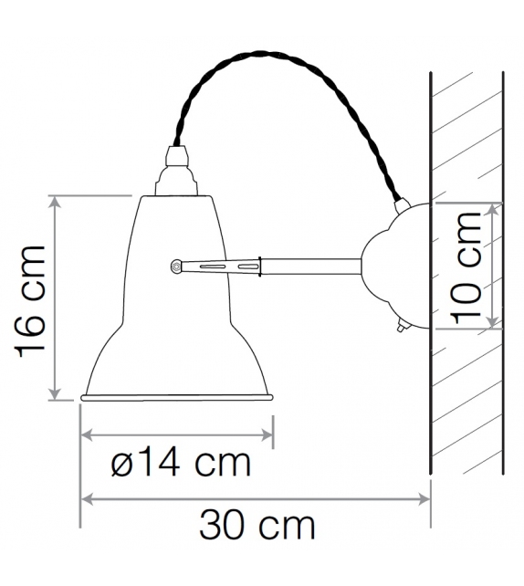 Original 1227 Brass Light Anglepoise Lampada da Parete
