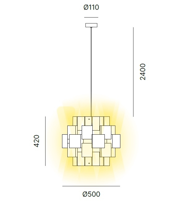 Sun 50 Quadrifoglio Group Lampada a Sospensione